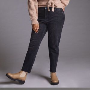 PILCRO The Cigarette High-Rise Slim Straight Jeans Cotton Blend Black Sz 18W